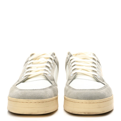 Saint Laurent Calfskin Perforated Suede Mens SL61 Sneakers 45 Blanc Optique Paris 3 of 9