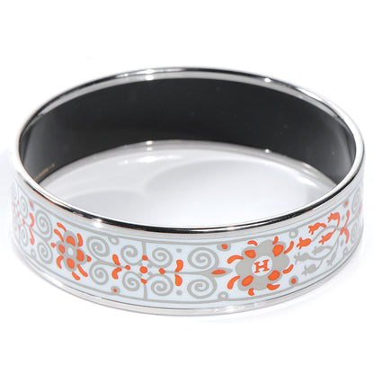 Hermes Enamel Printed Petits Chevaux de Hongrie Wide Bracelet 70 Potiron 1 of 6