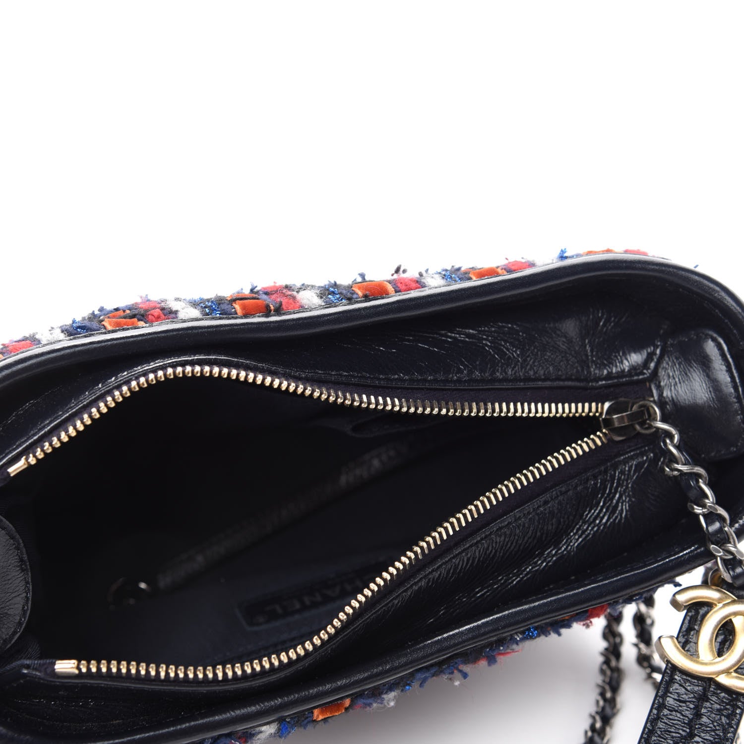 Chanel Tweed Calfskin Small Gabrielle Hobo Navy 5 of 10