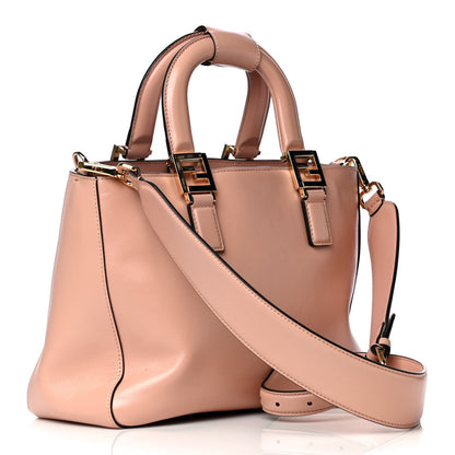 Fendi Vitello Glacier Small FF Tote Rosa Bourbon 2 of 13