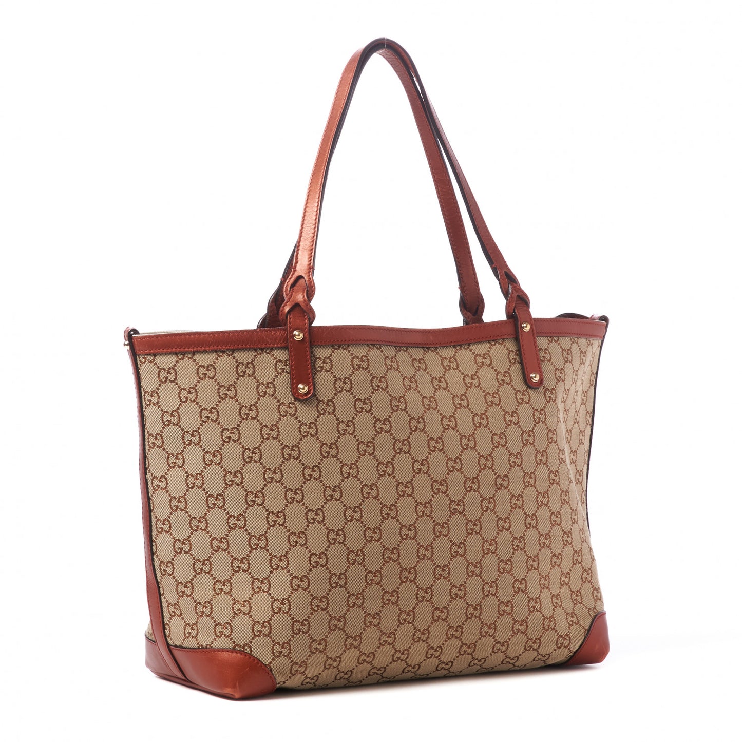 Metallic Monogram Medium Craft Tote Red