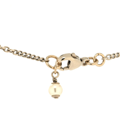 Chanel Pearl Crystal CC Drop Necklace Gold 4 of 5