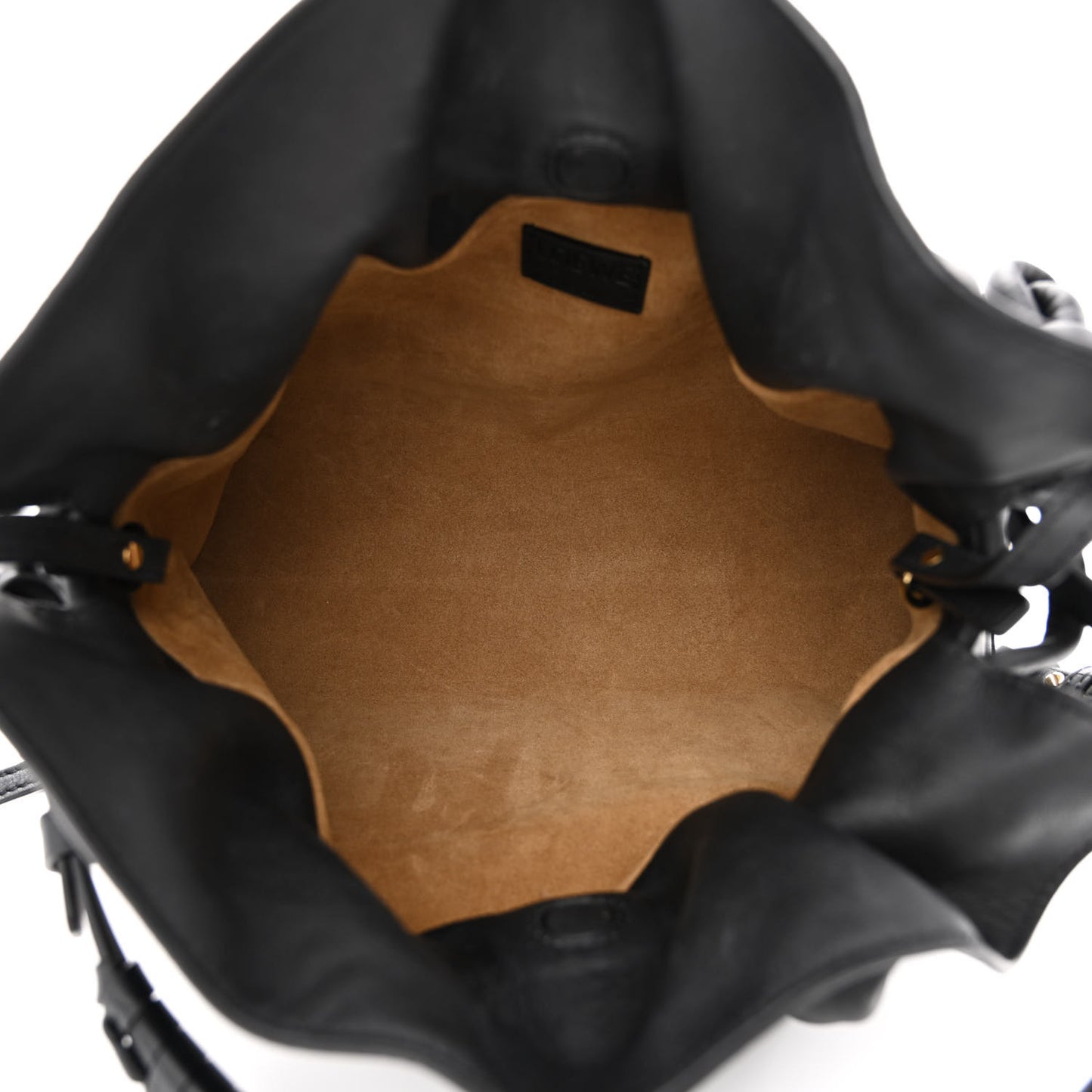 Calfskin Flamenco Knot Bag Black