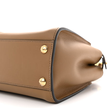 Fendi Vitello Seta Fabric Jacquard FF 1974 Mini Peekaboo Iconic Satchel Sand Tabacco Moro 11 of 11