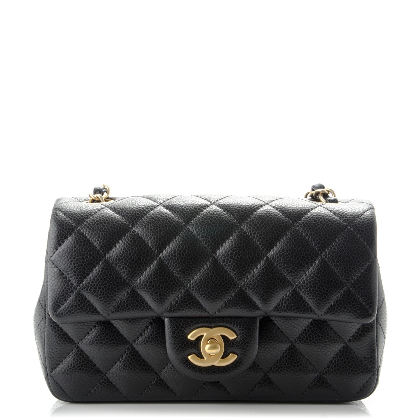 Caviar Quilted Mini Rectangular Flap Black