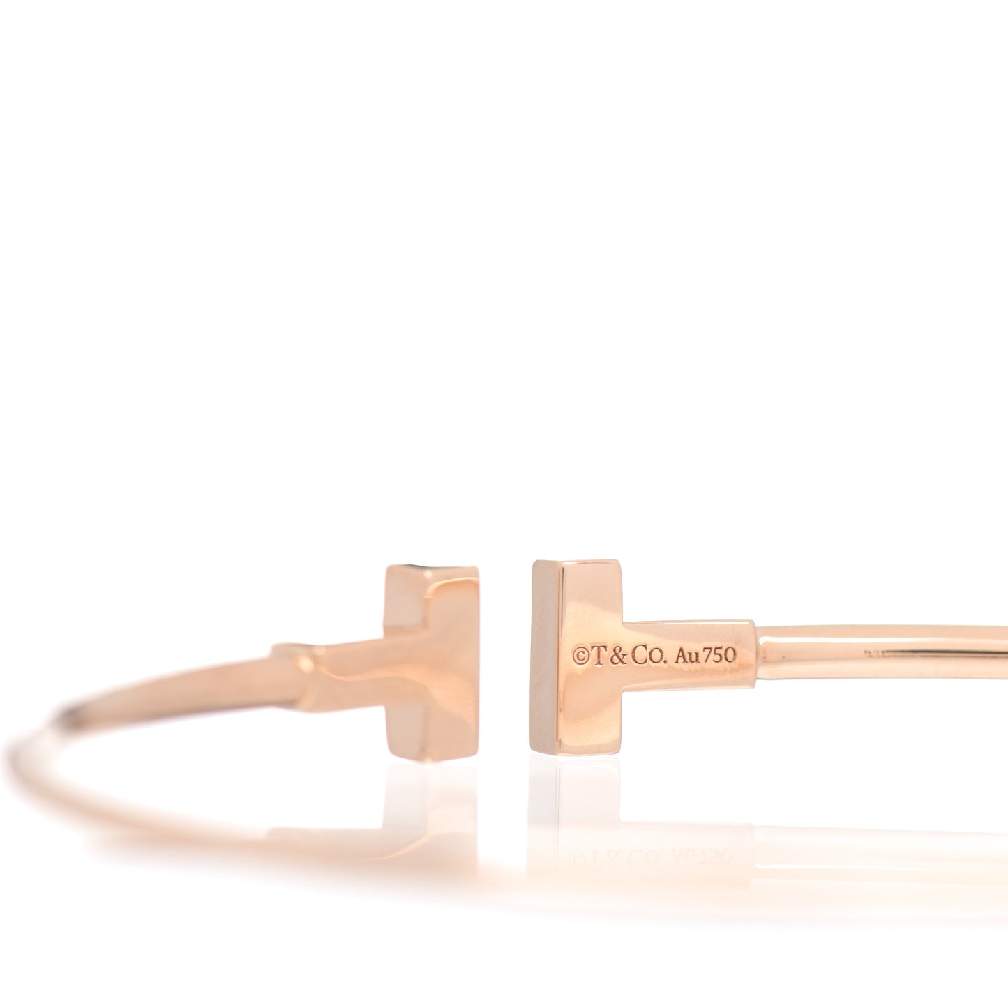 18K Rose Gold Narrow T Wire Bracelet