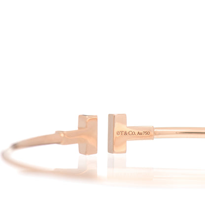 Tiffany 18K Rose Gold Narrow T Wire Bracelet 4 of 5
