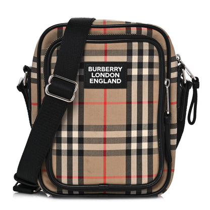 Burberry Canvas Calfskin Vintage Check Freddie Crossbody Bag Archive Beige 1 of 19