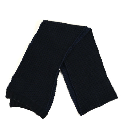Chanel Cashmere CC Logo Shooting Star Scarf Blue Black 2 of 3