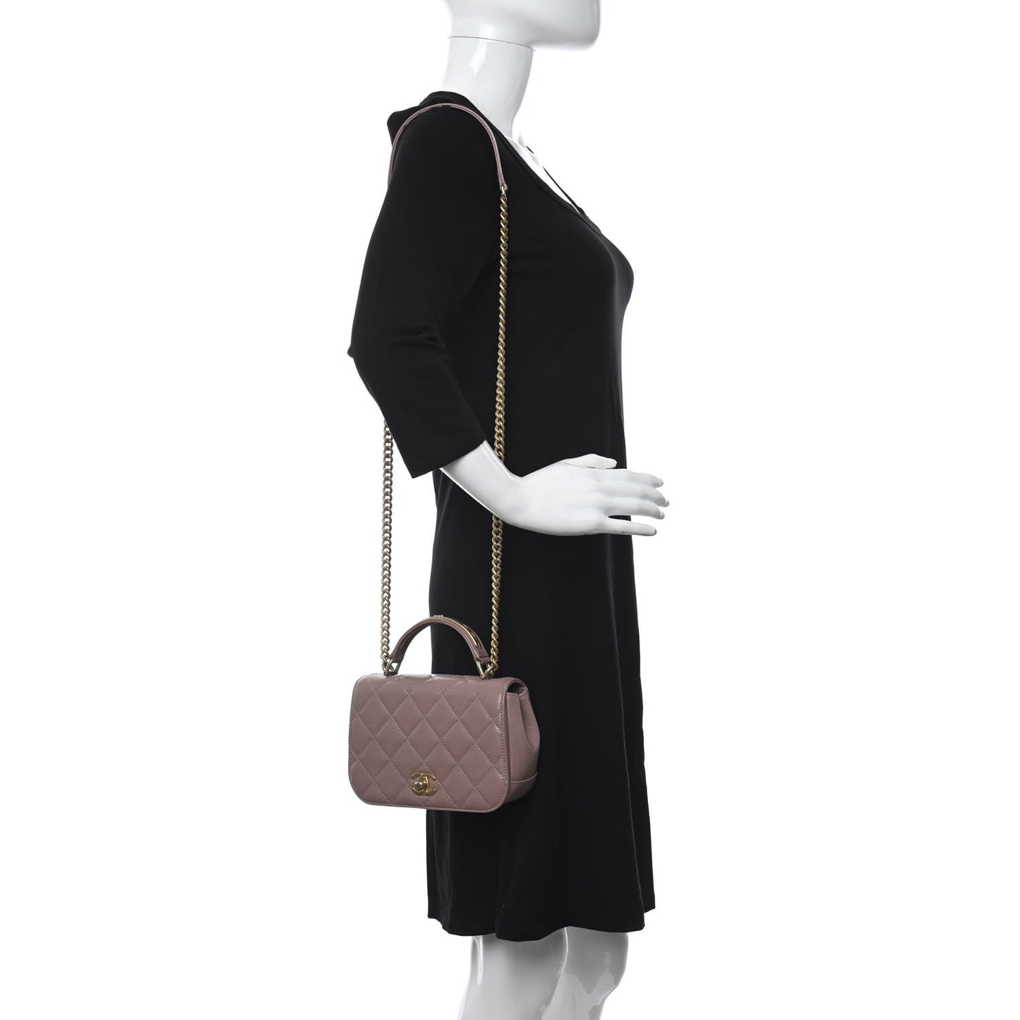 Caviar Mini Carry Around Flap Bag Light Pink