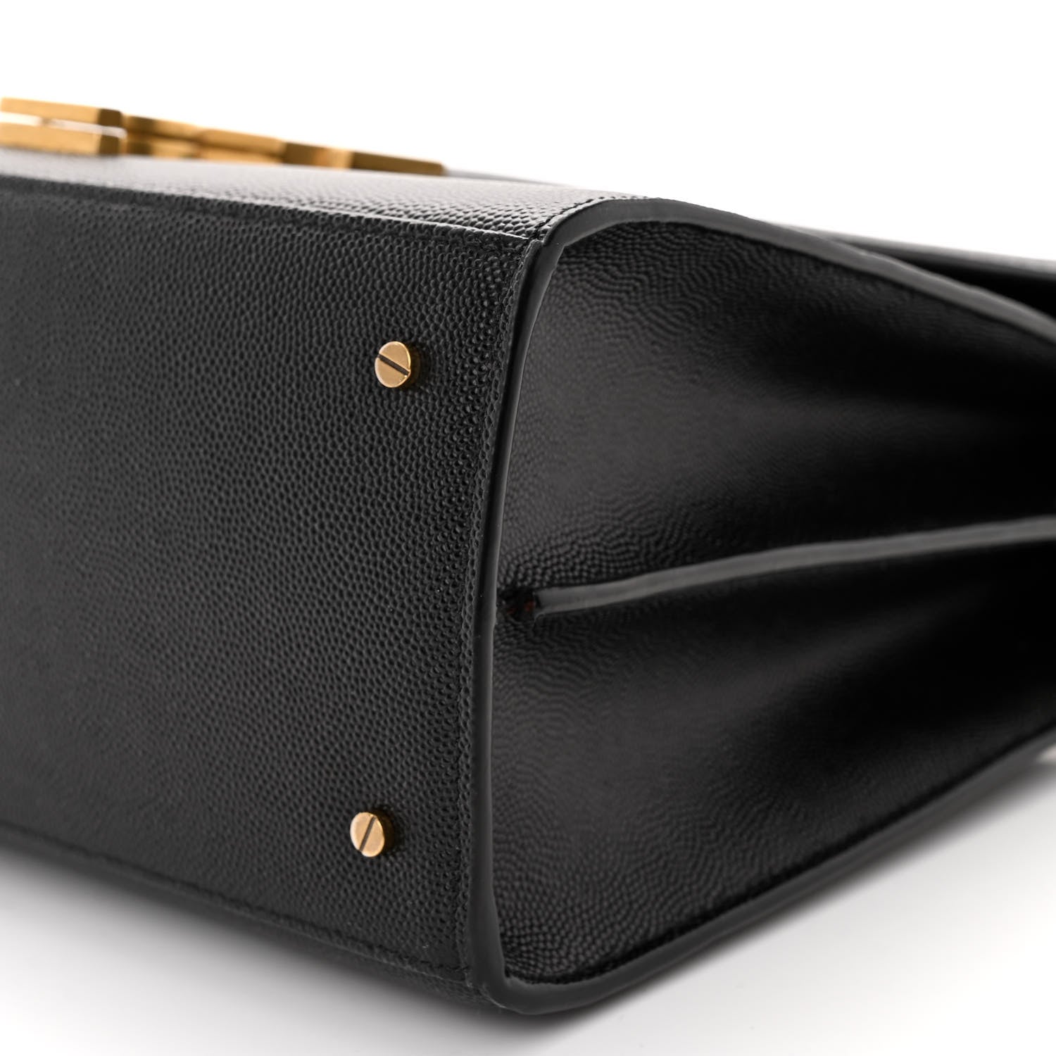 Saint Laurent Grain de Poudre Medium Classic Monogram Cassandra Top Handle Black Rouge Legion 9 of 9
