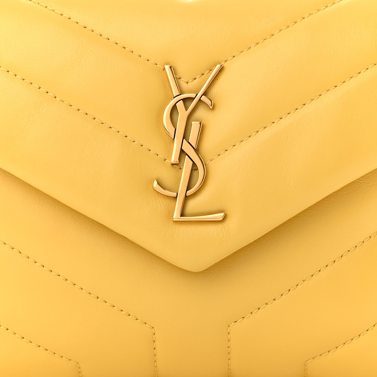 Saint Laurent Calfskin Y Quilted Monogram Toy Loulou Crossbody Bag Sunflower 8 of 12