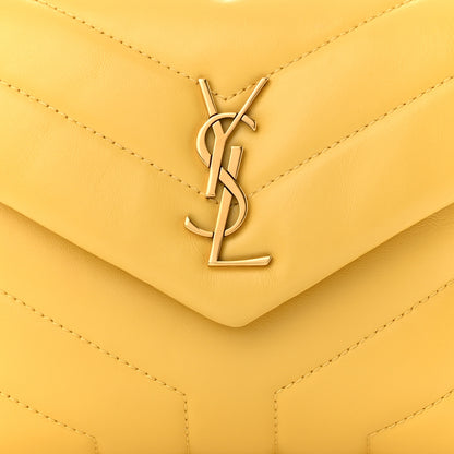 Saint Laurent Calfskin Y Quilted Monogram Toy Loulou Crossbody Bag Sunflower 8 of 12