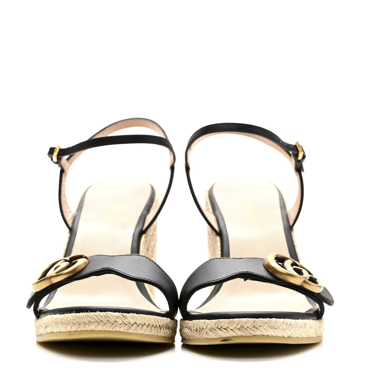 Gucci Galassia Aitana Espadrille 10/95mm Wedge Sandals 36.5 Black 3 of 12