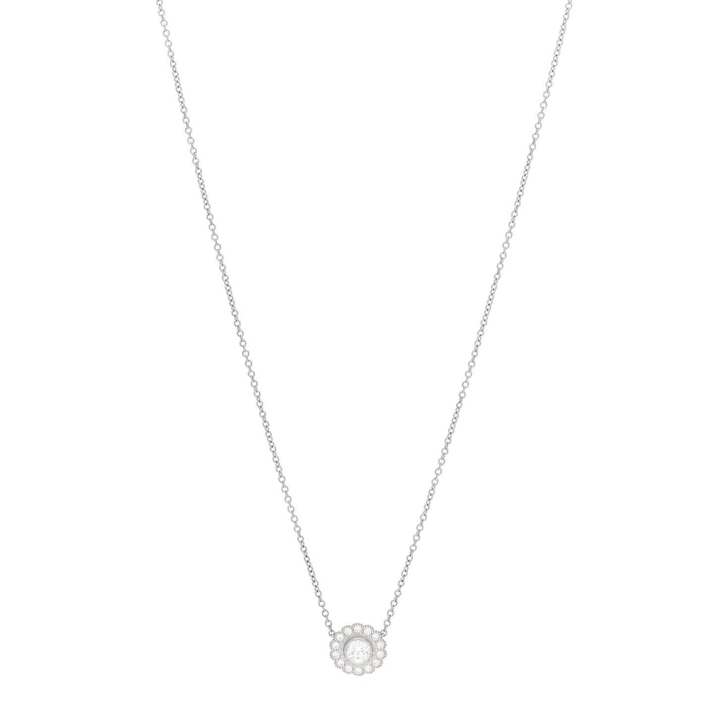 Platinum Diamond Enchant Flower Pendant Necklace