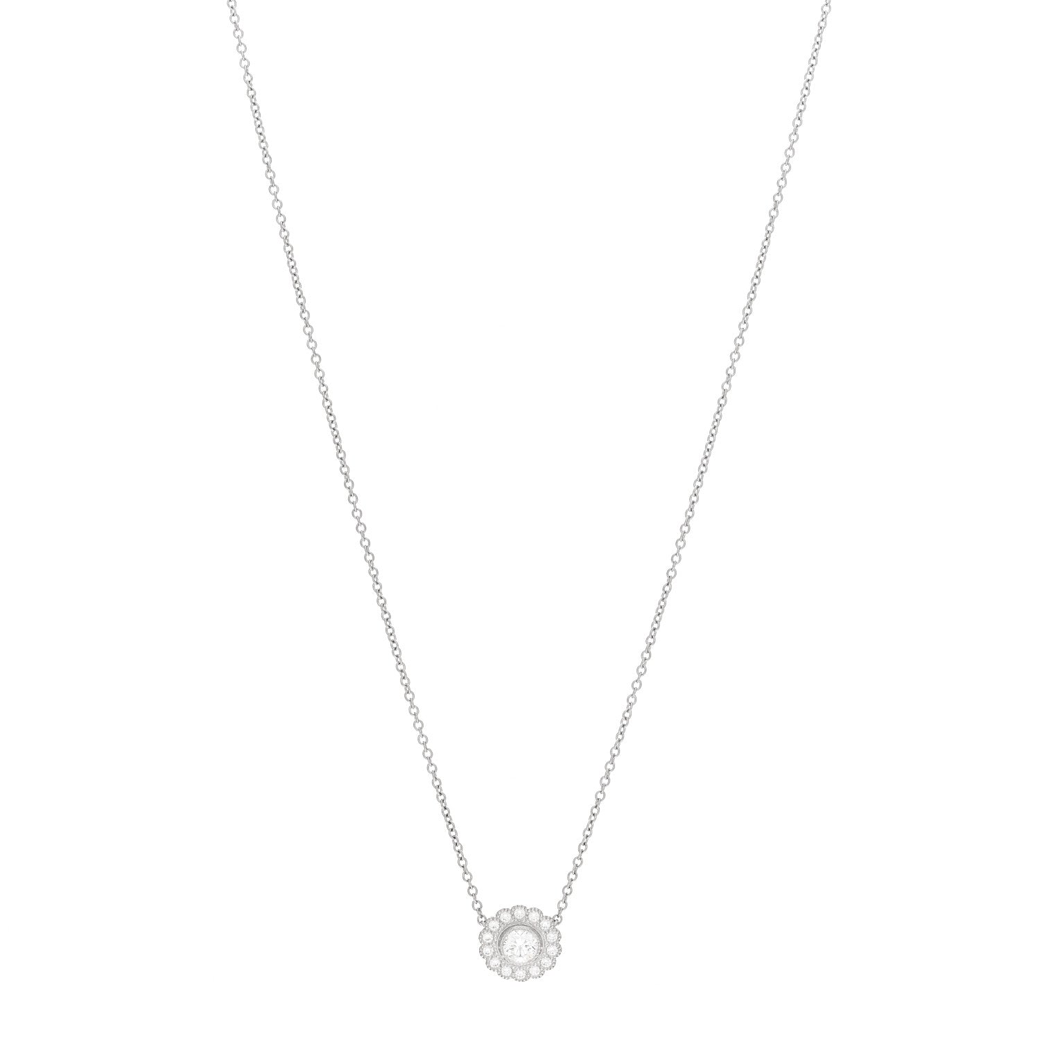 Tiffany Platinum Diamond Enchant Flower Pendant Necklace 1 of 5