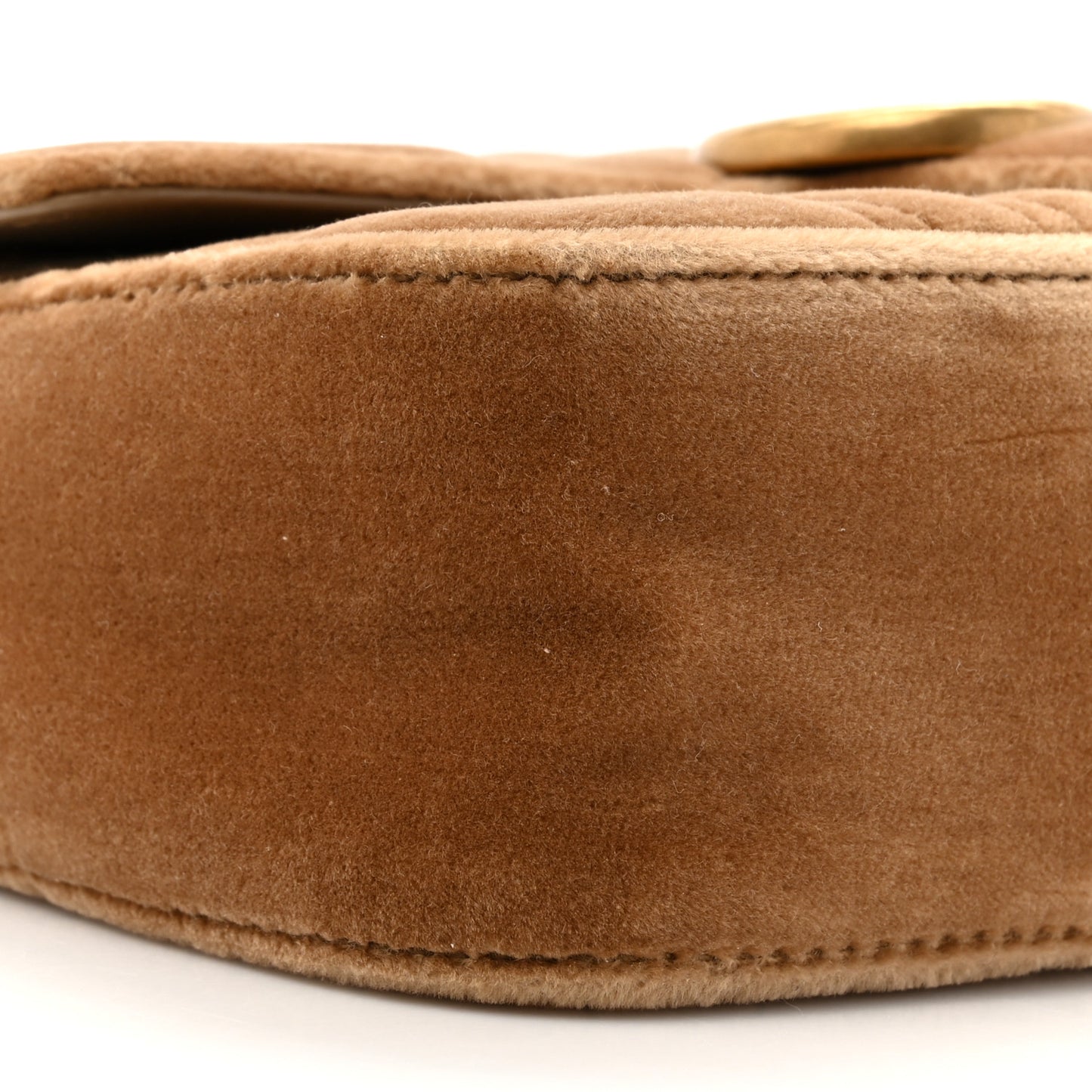 Velvet Matelasse Mini GG Marmont Shoulder Bag Taupe