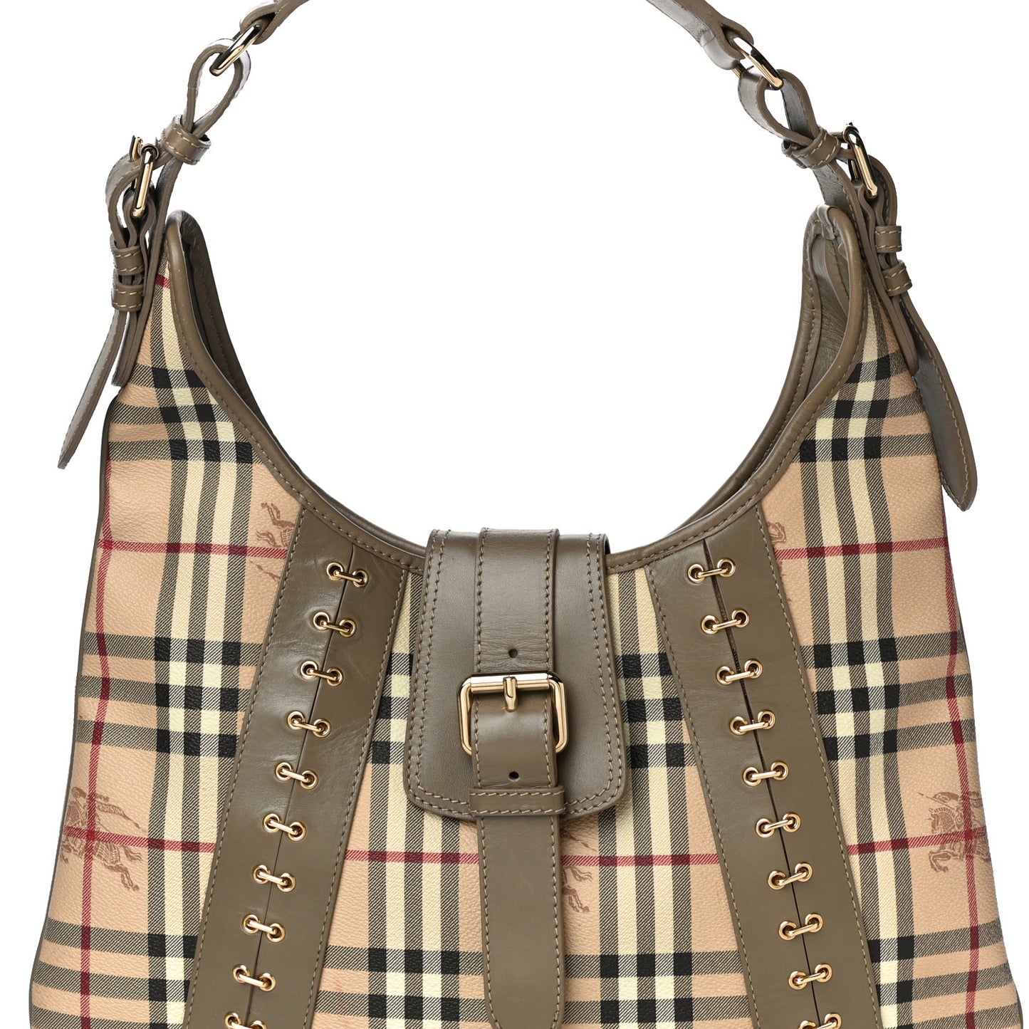 Haymarket Metal Stitch Check Brooke Hobo Bag Green