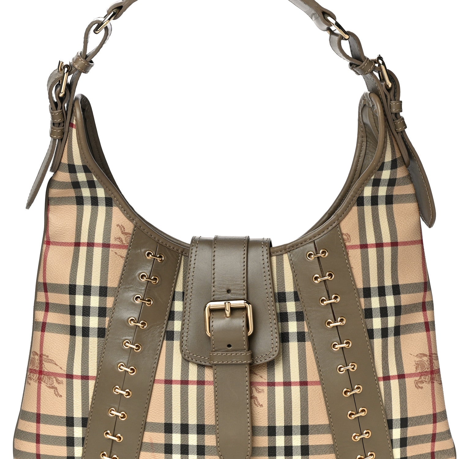Burberry Haymarket Metal Stitch Check Brooke Hobo Bag Green 7 of 12