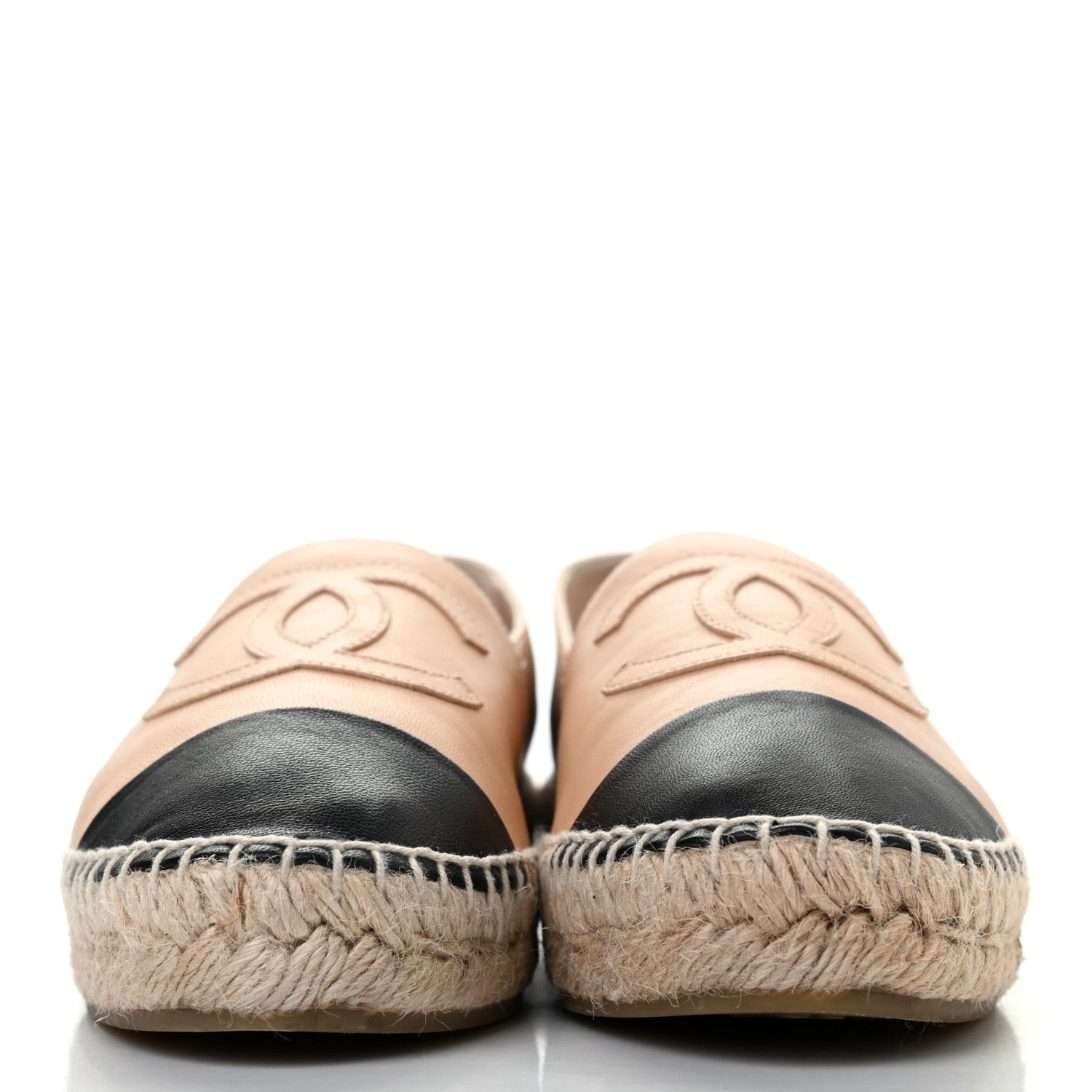 Chanel Lambskin CC Espadrilles 36 Beige Black 2 of 7