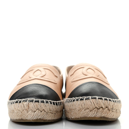 Chanel Lambskin CC Espadrilles 36 Beige Black 2 of 7