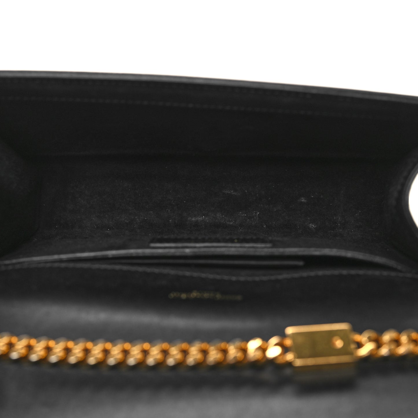 Calfskin Small Classic Monogram Kate Tassel Satchel Black