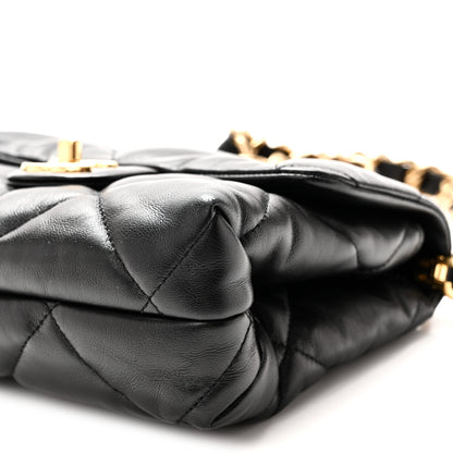 Chanel Lambskin Quilted Small Chain Top Handle Flap Black 10 of 11