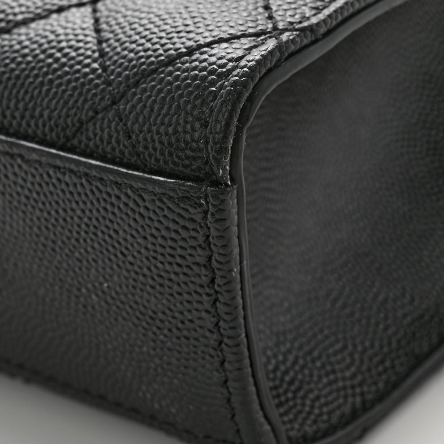 Grain De Poudre Textured Mixed Matelasse Triquilt Medium Monogram Satchel Black