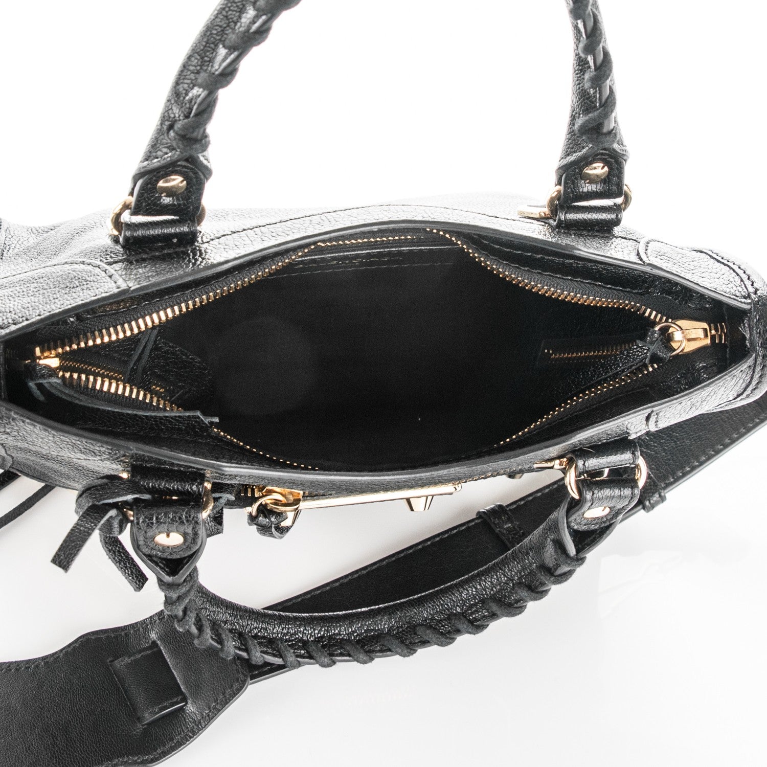 Balenciaga Chevre Gold Metallic Edge Hardware Mini City Black 5 of 9