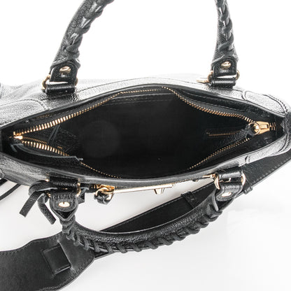 Balenciaga Chevre Gold Metallic Edge Hardware Mini City Black 5 of 9