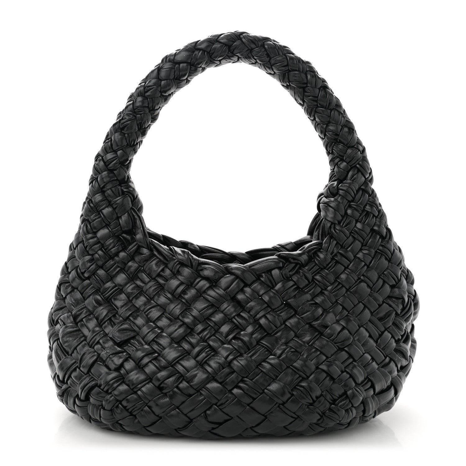 Bottega Veneta Calfskin Foulard Intreccio Discovery Athene Black 1 of 12