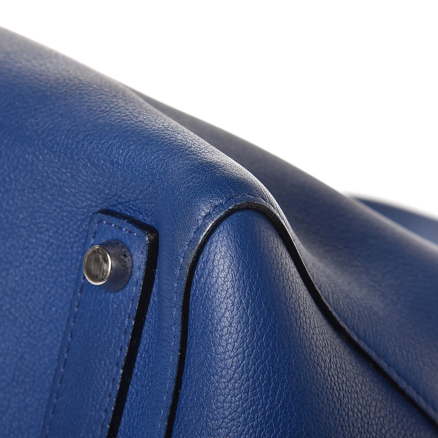 Supple Grained Calfskin Large Open Bar Tote Blue