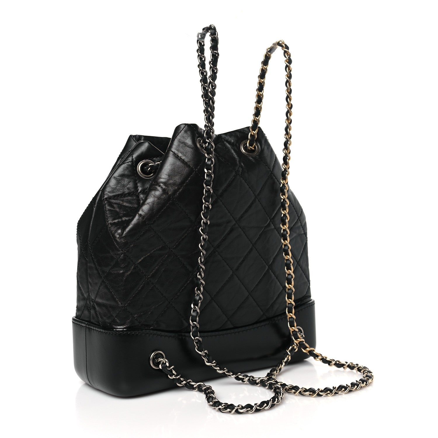 Chanel Aged Calfskin Quilted Small Gabrielle Backpack Black 3 of 10