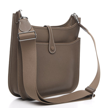Hermes Taurillon Clemence Evelyne III PM Etoupe 3 of 10