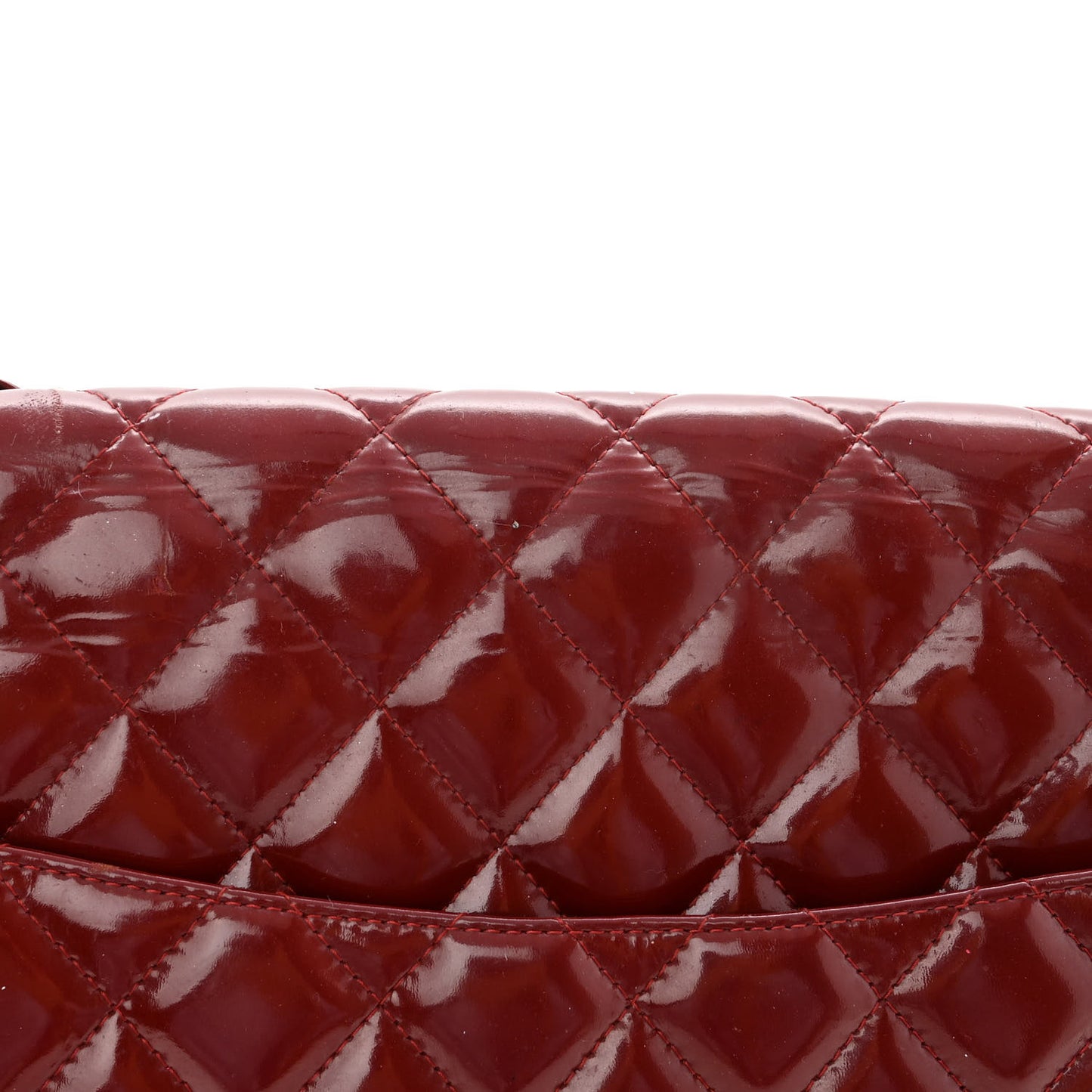 Patent Quilted Maxi Double Flap Red