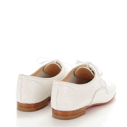 Christian Louboutin Python Crystal Kid Fred Flats 38 Glacier 4 of 9