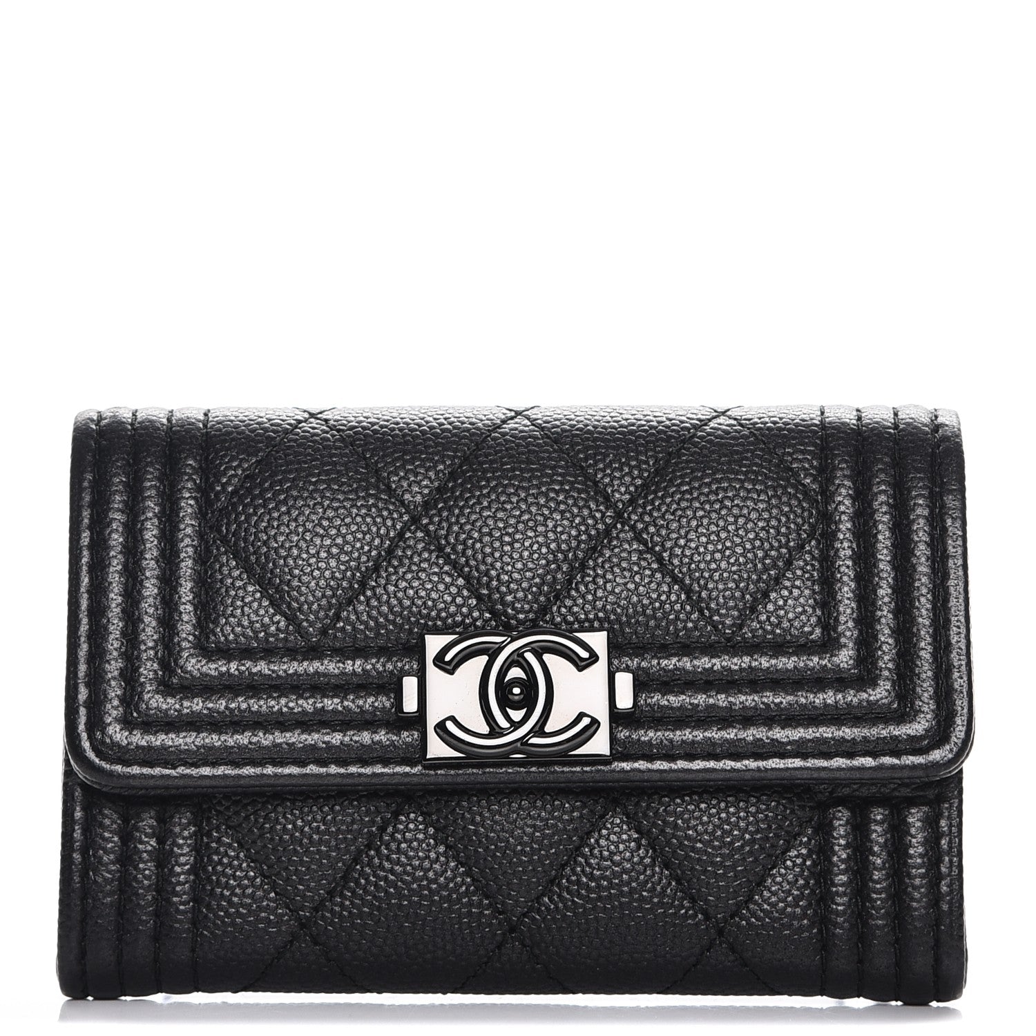 Chanel Caviar Quilted Boy Flap Card Holder So Black 1 of 9