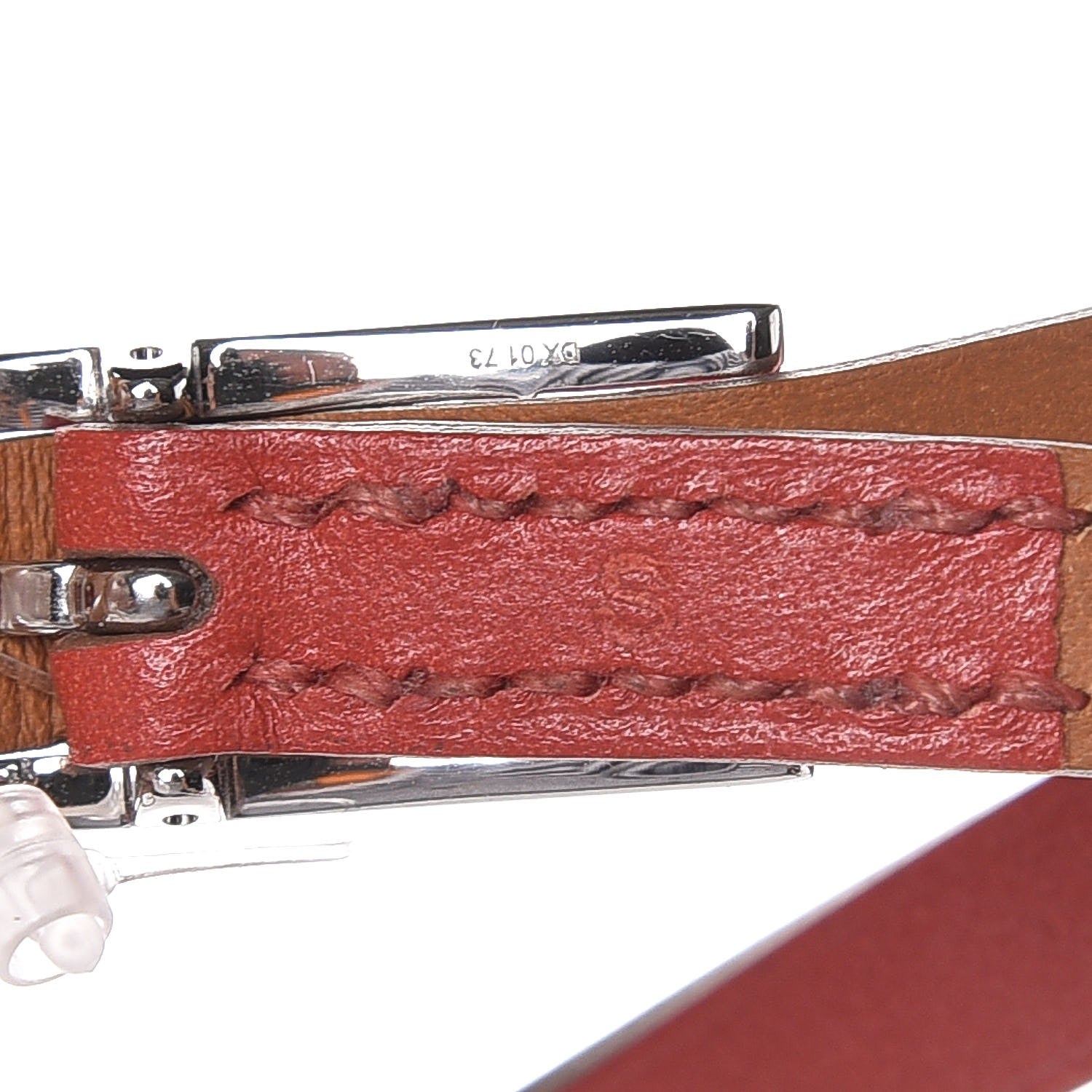 Hermes Tadelakt Hapi 3MM Triple Tour Wrap Bracelet M Sanguine 4 of 9