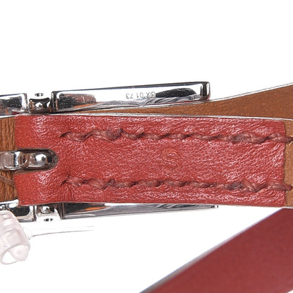 Hermes Tadelakt Hapi 3MM Triple Tour Wrap Bracelet M Sanguine 4 of 9