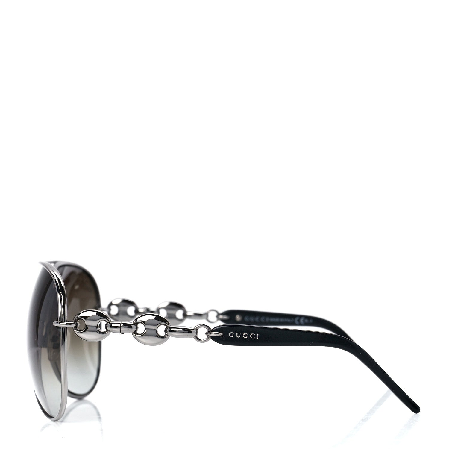 Gucci Marina Chain Aviator Sunglasses GG 4225/S Silver Black 3 of 8
