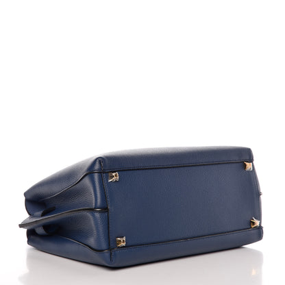 MCM Grained Calfskin Medium Milla Tote Navy 5 of 8