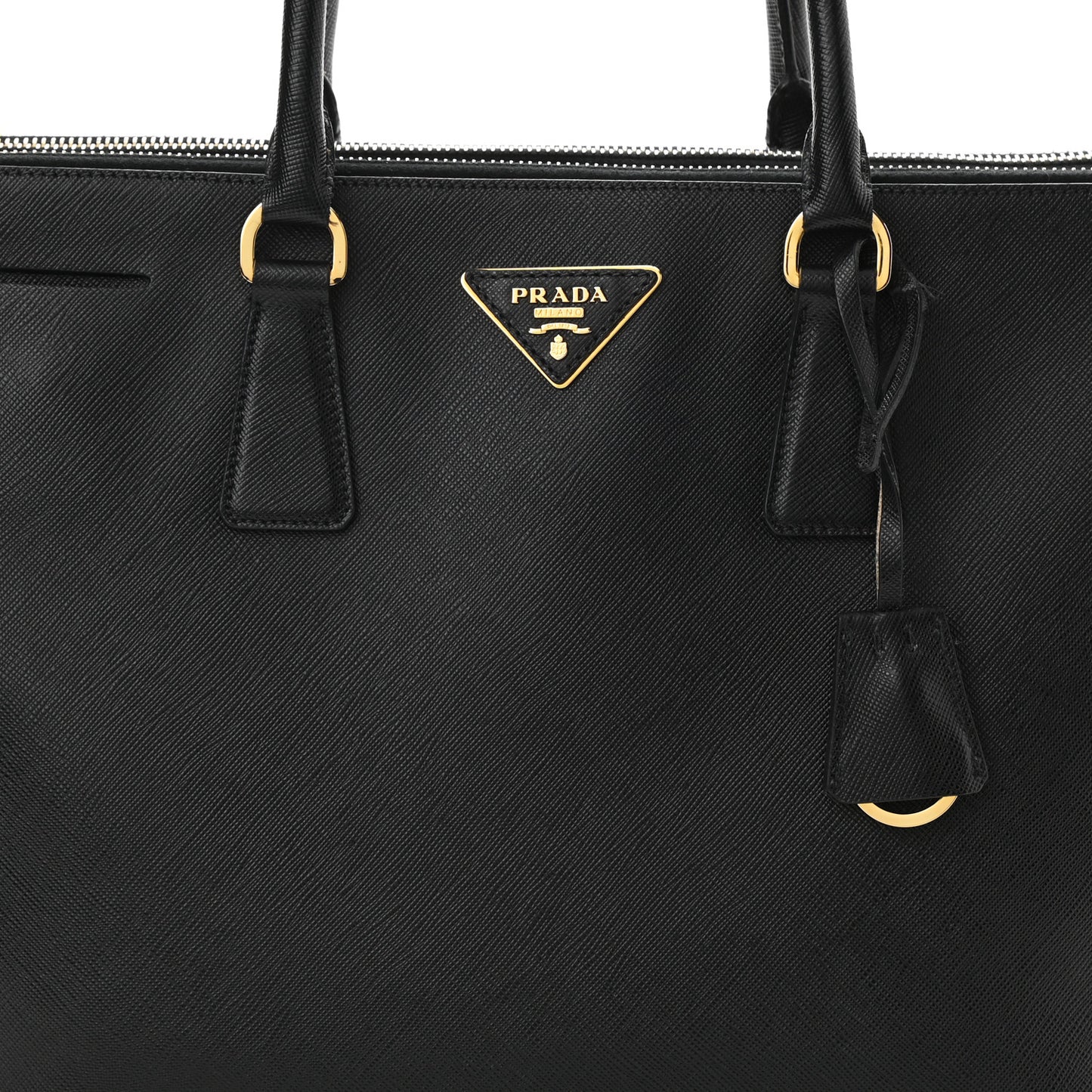 Saffiano Large Galleria Double Zip Tote Black