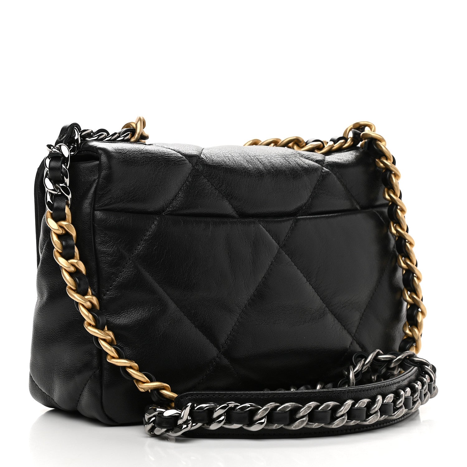 Chanel Goatskin Quilted Medium Chanel 19 Flap Black 3 of 9