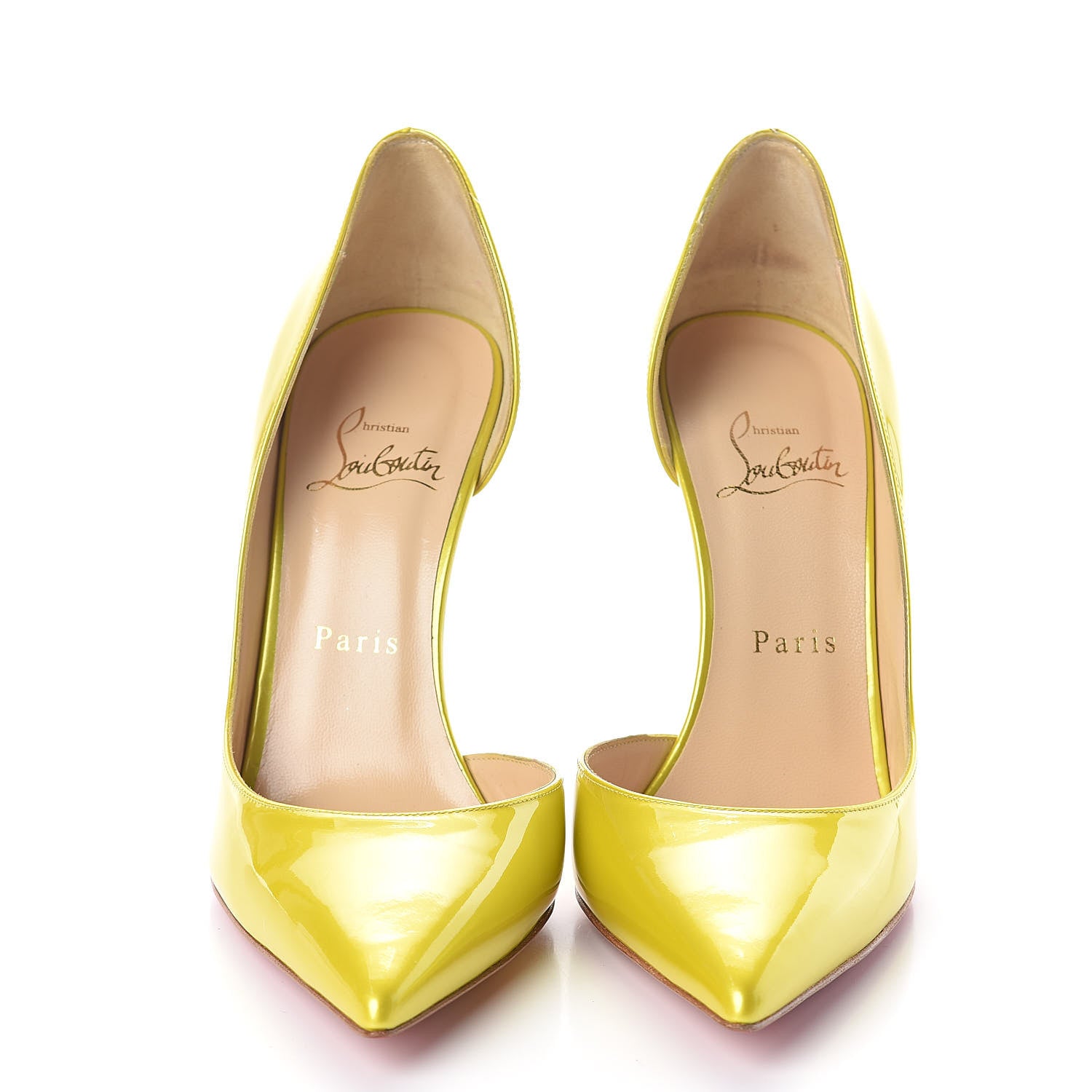 Christian Louboutin Patent Iriza 100 Pumps 37.5 Mimosa 2 of 7