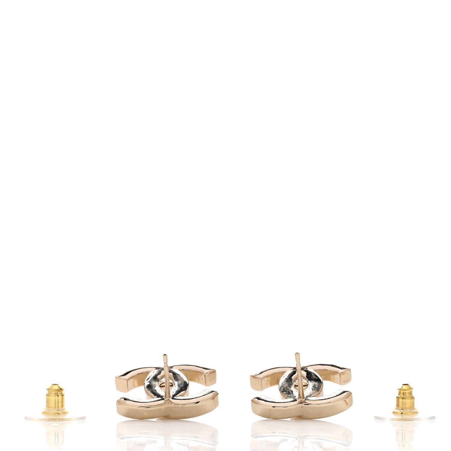Chanel Metal Logo CC Turnlock Earrings Gold 3 of 4