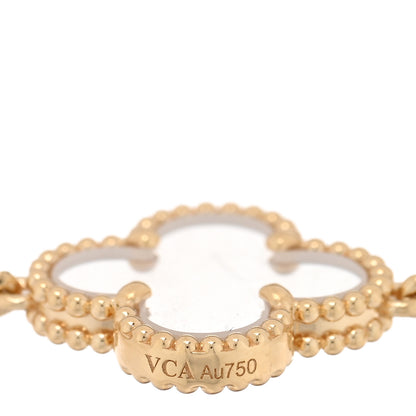 Van Cleef & Arpels 18K Yellow Gold Rock Crystal 5 Motifs Vintage Alhambra Bracelet 3 of 3