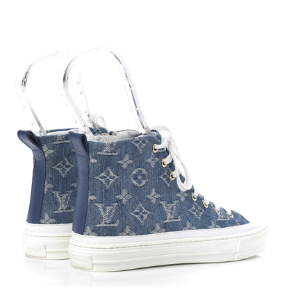 Louis Vuitton Denim Monogram Stellar Sneaker Boots 36 Bleu Jeans Blue 4 of 9