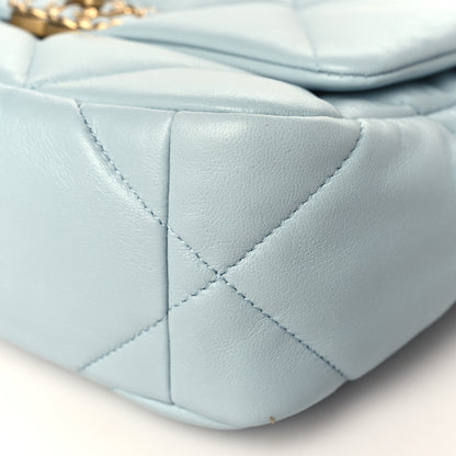 Chanel Lambskin Quilted Medium Chanel 19 Flap Light Blue 9 of 12