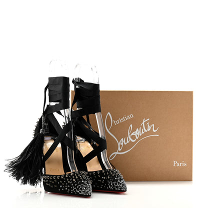 Christian Louboutin Velour Spikes Fairy 100 Pumps 37 Black 8 of 8