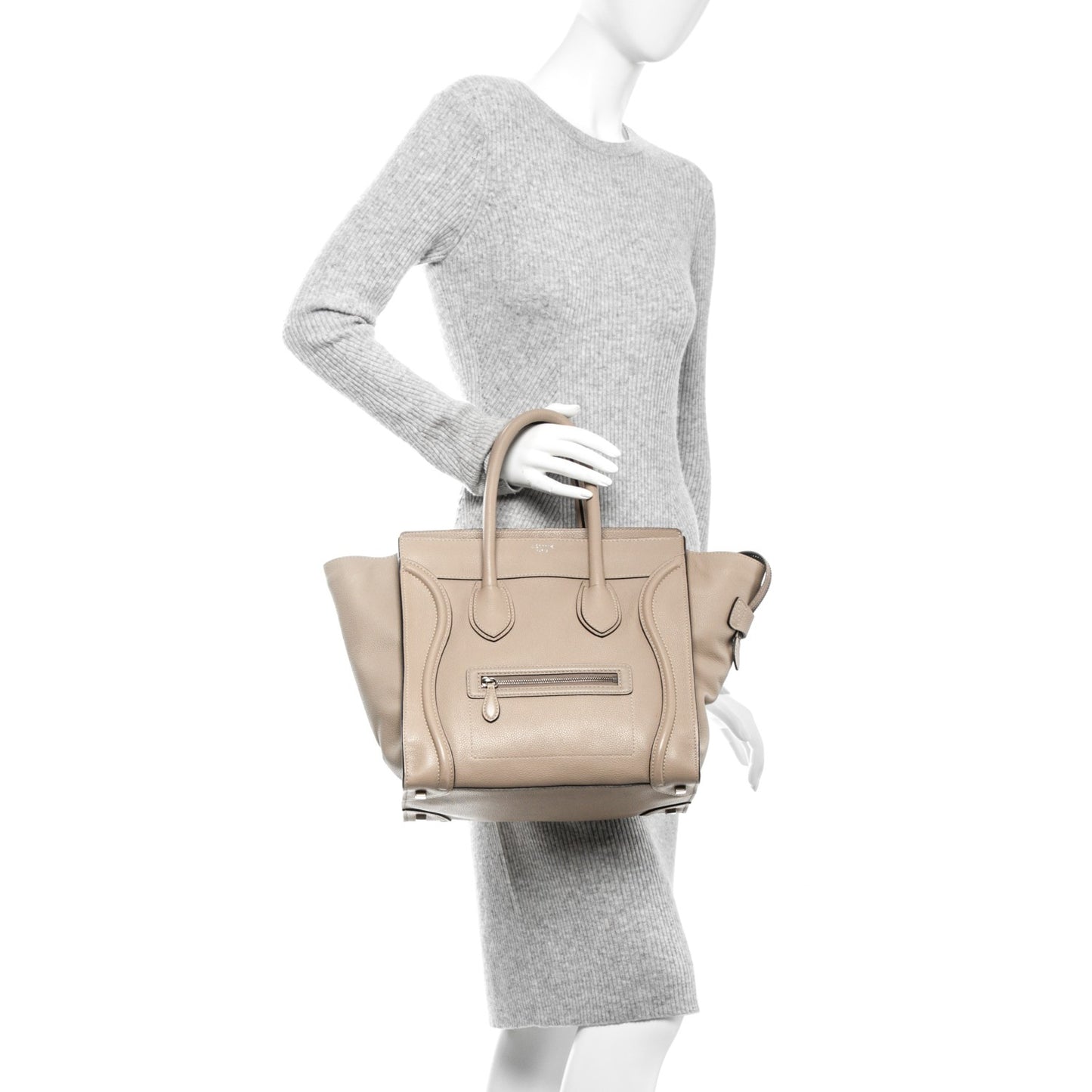 Drummed Calfskin Mini Luggage Dune